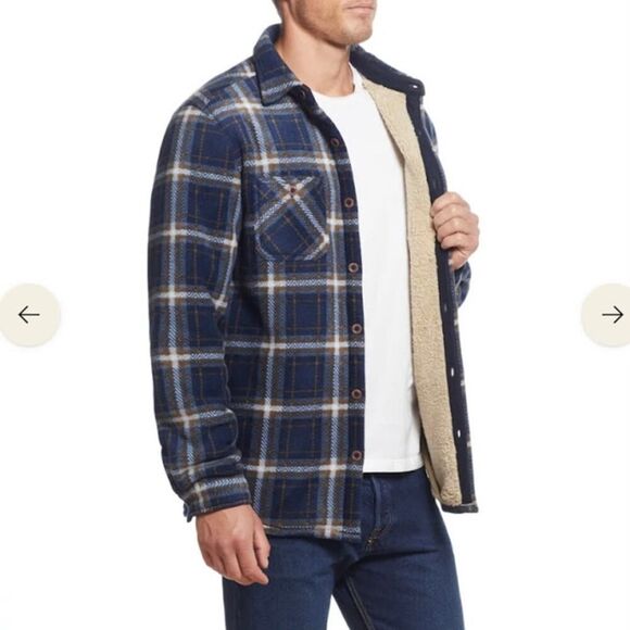 Weatherproof Sherpa Lined Fleece Shirt Jacket in Maritime Blue Large - Picture 1 of 9